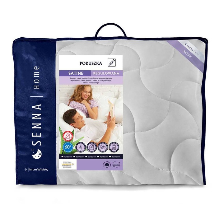 Perna 70×80 SATINE 100% bumbac AloeVera Satin