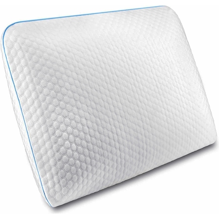 Perna ortopedica pentru dormit NextWave, Spuma cu Memorie cu gel vetilata, Husa detasabila cu 2 zone termice, ergonomica pentru Gat si Suport Cervical, Ideala pentru dormitul lateral, spate sau stomac