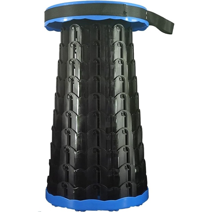 Сгъваем/прибиращ се телескопичен стол за къмпинг и риболов, 45 см, 200 кг макс