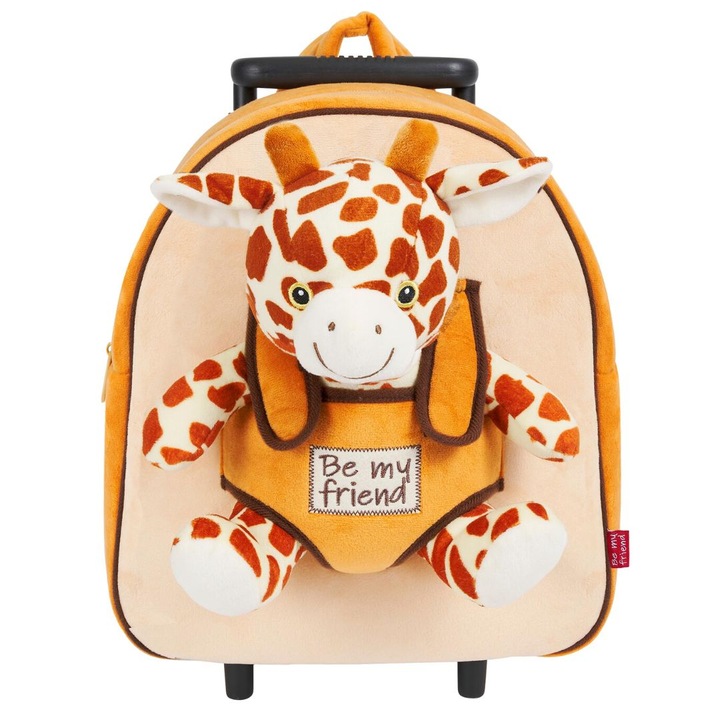 Rucsac Troller, Perletti, cu girafa, plus detasabil, 38 cm