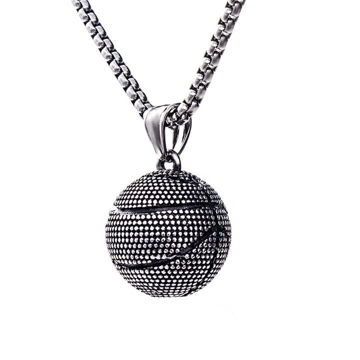 Верижка EFAYN I love sport, с висулка баскетболна топка, унисекс, сребро