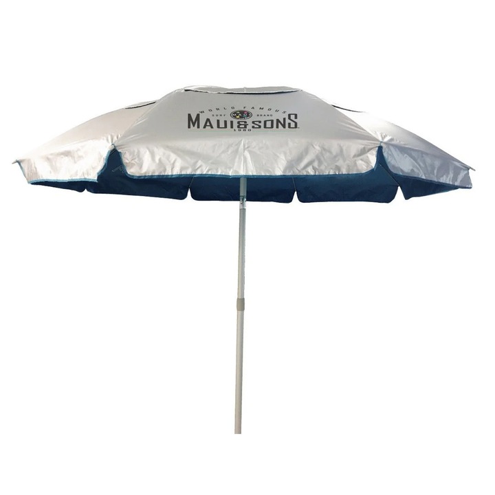 Umbrela plaja Maui&Sons XL, protectie UPF50+, rabatabila, husa inclusa, Mykonos Blue, 220 cm