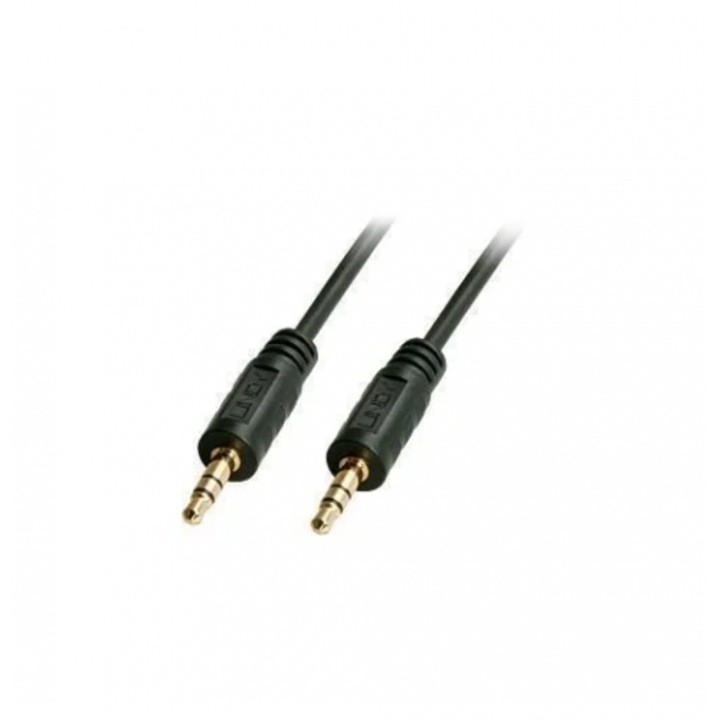 Аудио кабел Lindy 35644, 3.5mm jack - 3.5mm jack, 5m, Черен