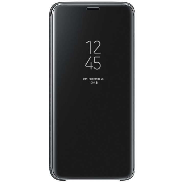 Висококачествен флип капак с Clear View за Samsung Galaxy A20 и A30, черен