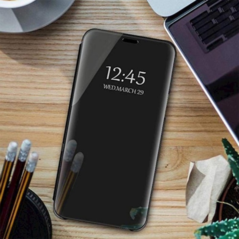 Husa de protectie Clear View pentru Samsung Galaxy A21s, flip cover, Negru - Ofera protectie si stil cu husa Clear View in nuanta eleganta de negru pentru Samsung Galaxy A21s