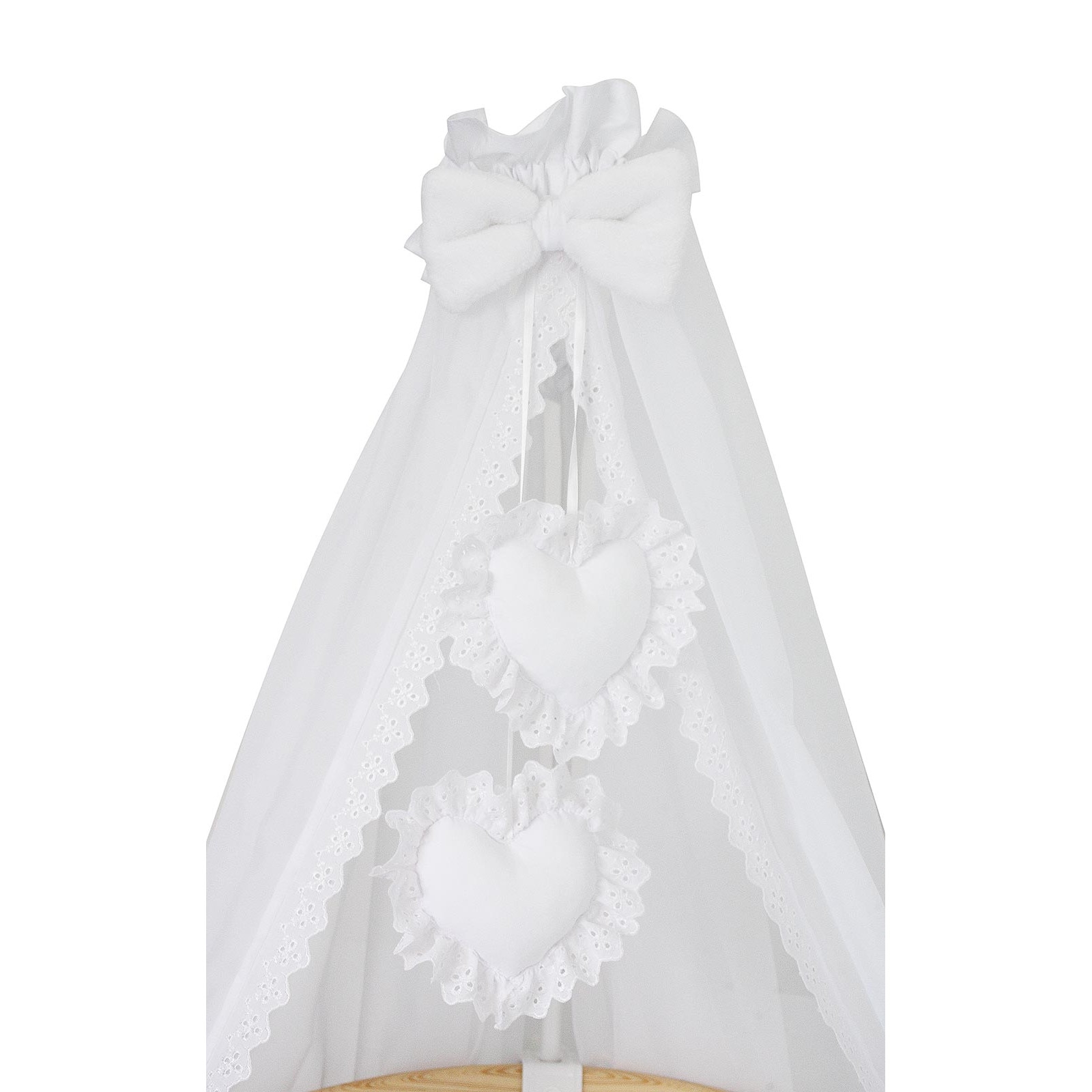 Baldachin patut alb+inimioare decor