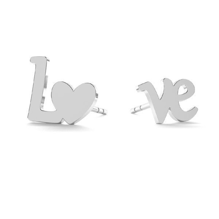 LOVE fülbevaló, ezüst 925, csavaros záródású