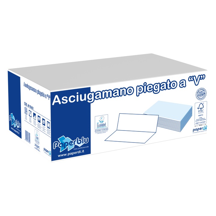 Bax 15 pachete de servetele pliate V, 210 foi/ pachet, 16g/ m²
