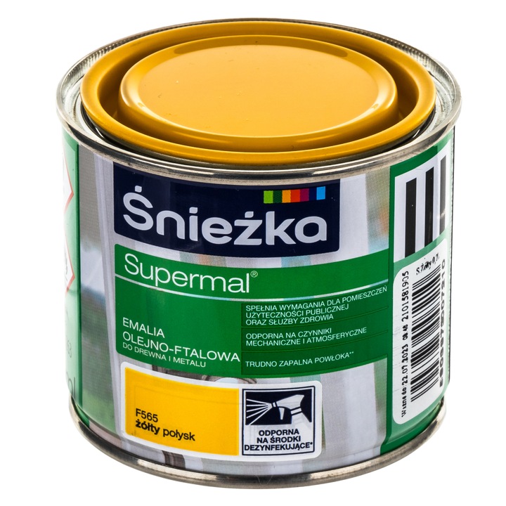Жълт лъскав течен емайллак Supermal, 0,2 л