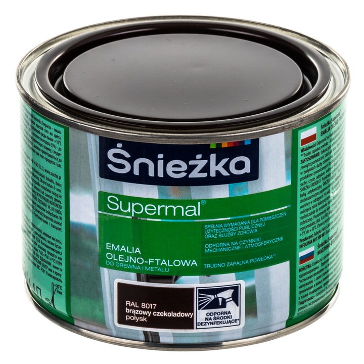 Vopsea email aftalic Sniezka, Supermal, 8017, 400 ml, maro ciocolatiu lucios