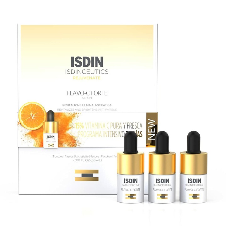 Set 3 seruri revitalizare si iluminare ten, Isdin, 5.3 ml