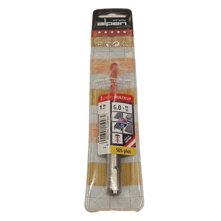 Burghiu multifunctional, Alpen, 6x160 mm