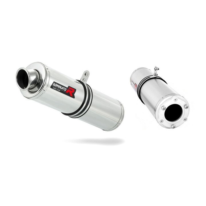 Toba de esapament, Dominator, Inox, Triumph TT 600, Argintiu/ Negru