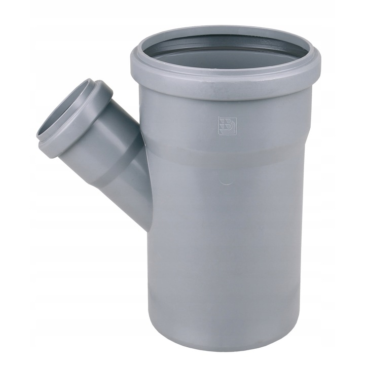 Teava de canalizare, AQUER, Polipropilena, 110/50 x 45 grade, Gri