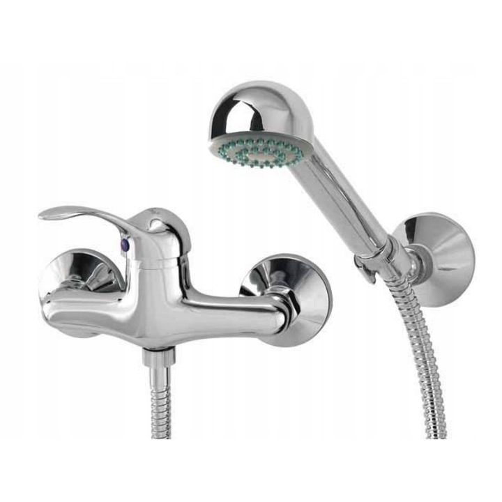 Zuhany csaptelep, gyémánt, 1/2 x 3/4 hüvelyk, sárgaréz, ezüst