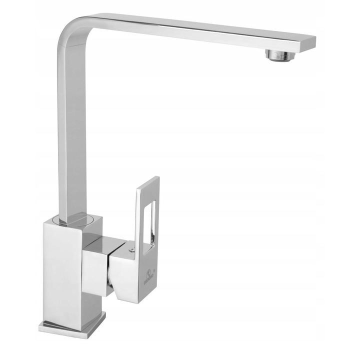 Кухненски смесител с подвижен чучур, 350 мм, месинг, сребрист