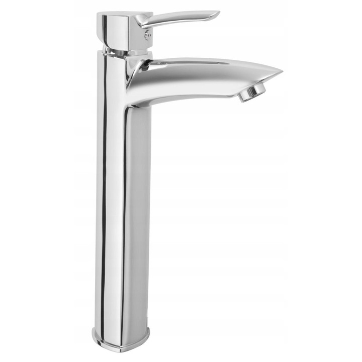 Baterie lavoar de blat, independenta, Diamond, Tenerife, cromata, monocomanda, cu regulator ceramic, cu aerator economizor de apa, cu dop automat (clic-clack), material: alama, design modern, calitate superioara a lucrarii