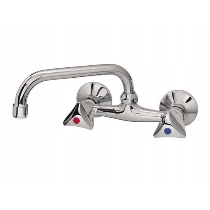 Baterie de perete pentru cada, Diamond, 1/2 x 3/4 inch, Alama, Argintiu