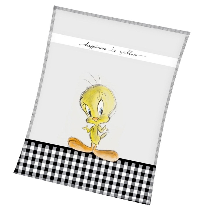 Patura pentru copii cu Looney Tunes - Tweety, Carbotex, Poliester, 130 x 170