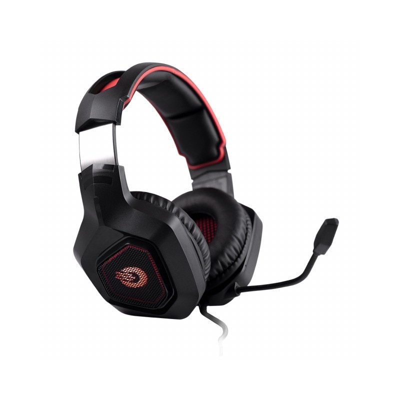 Casti cu fir, Orava, 20 – 20.000 Hz, 3,5 mm, USB, Negru/Rosu