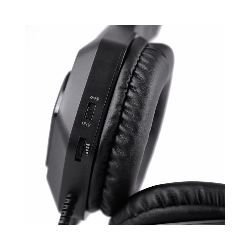 Casti cu fir, Orava, 20 – 20.000 Hz, 3,5 mm, USB, Negru/Rosu