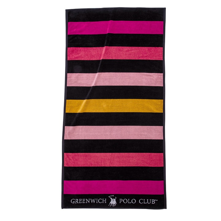 Prosop de plaja, Greenwich Polo Club, 400gr/m2, Bumbac, Multicolor, 90 x 180 cm