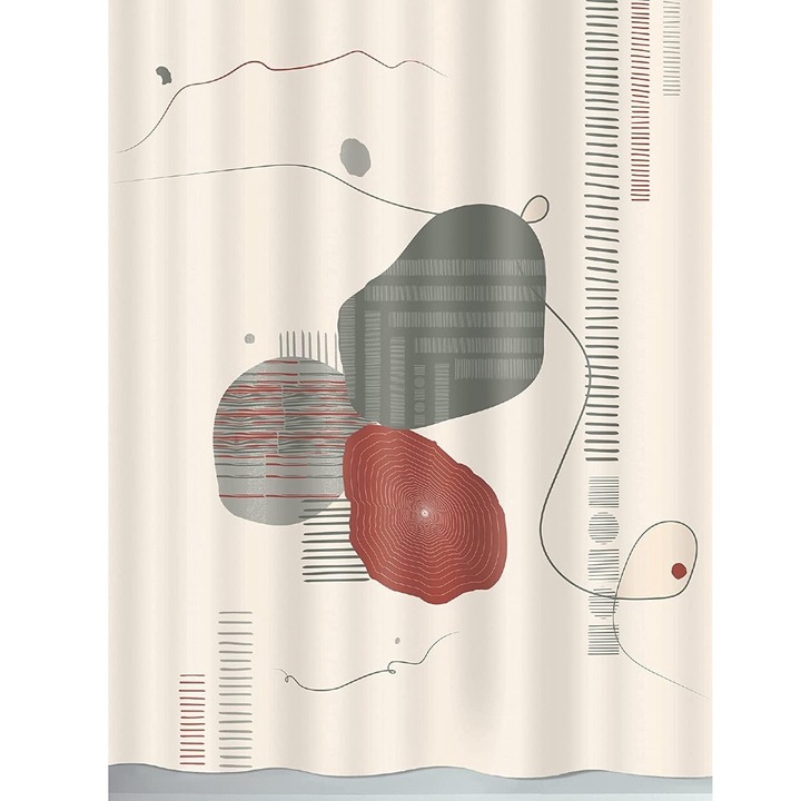 Perdea de dus, Spirella, Textil, Multicolor, 180 x 200 cm