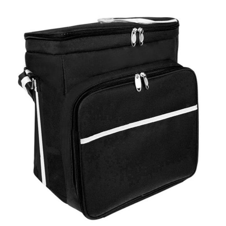 Термо чанта за пикник, Zola®, PEVA, място за съдове и прибори, 32x19x36 см, черна