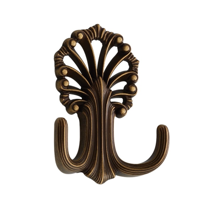 Малка закачалка Alia, античен месинг CB, 87x65x28 mm