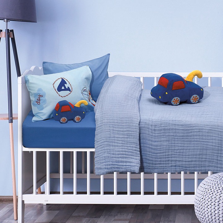 Lenjerie de pat pentru copii, Bumbac, Multicolor, 110x150