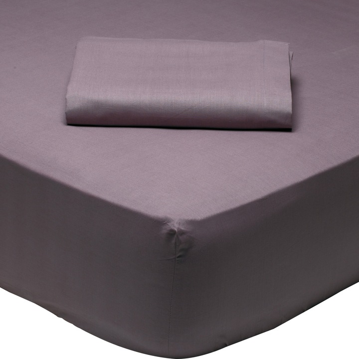 Cearceaf de pat cu elastic, Das Home, 120x200+35, Mov