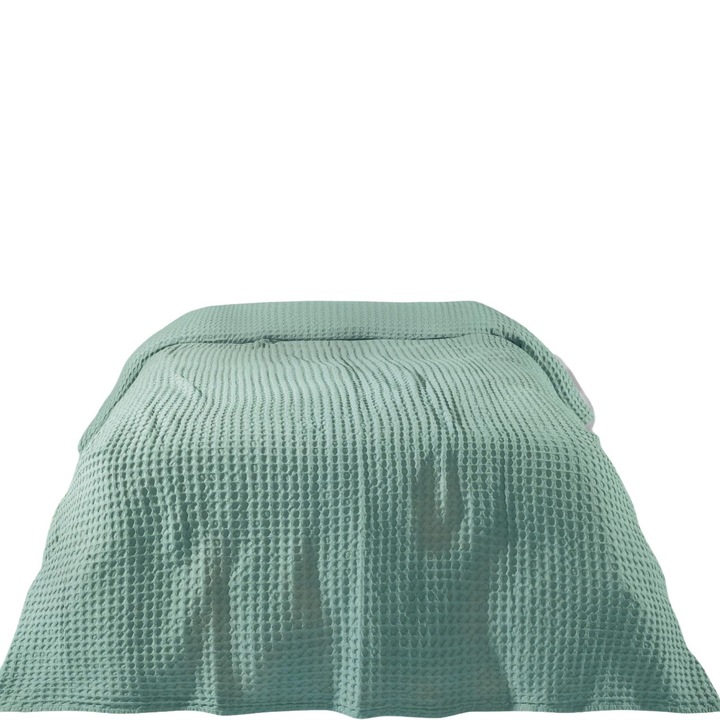 Patura pentru copii, Das Home, Bumbac, 160 x 220 cm, Verde menta