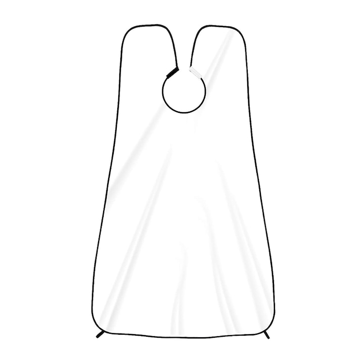 Pelerina cu ventuze pentru barbierit si tuns, Ronyes®,120 x 75 cm, Alb