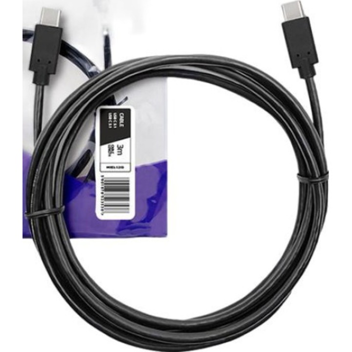Cablu USB 3.1 tip C tata/USB 3.1 tip C tata, 3 m, Negru