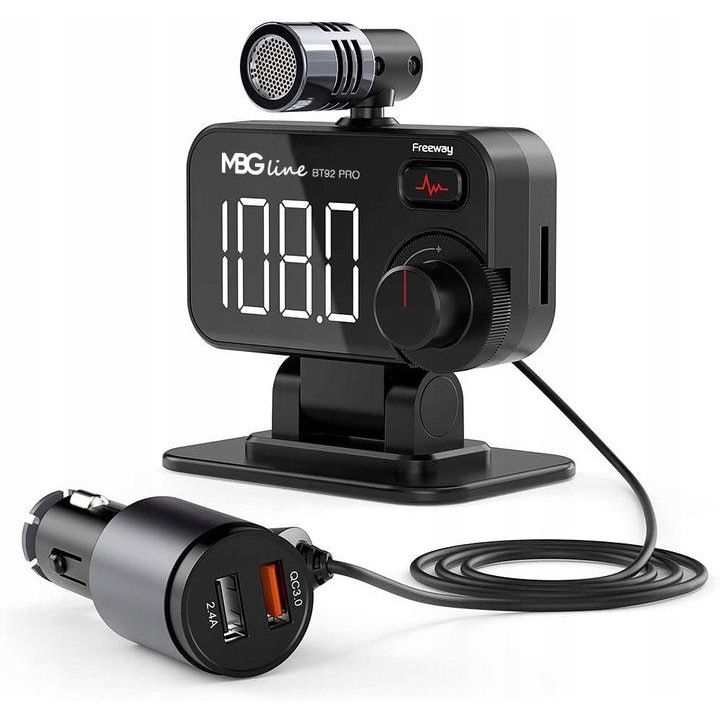 Modulator FM auto BT92 PRO, MBG, Bluetooth, Negru