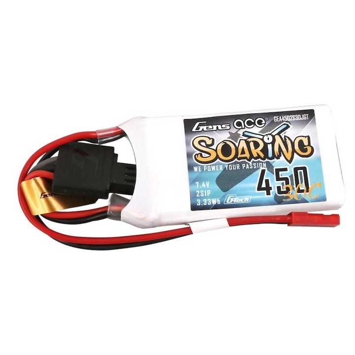 Acumulator Gens ace G-Tech Soaring 450mAh 7,4V 30C 2S1P, 56,5x31x9mm, 33g