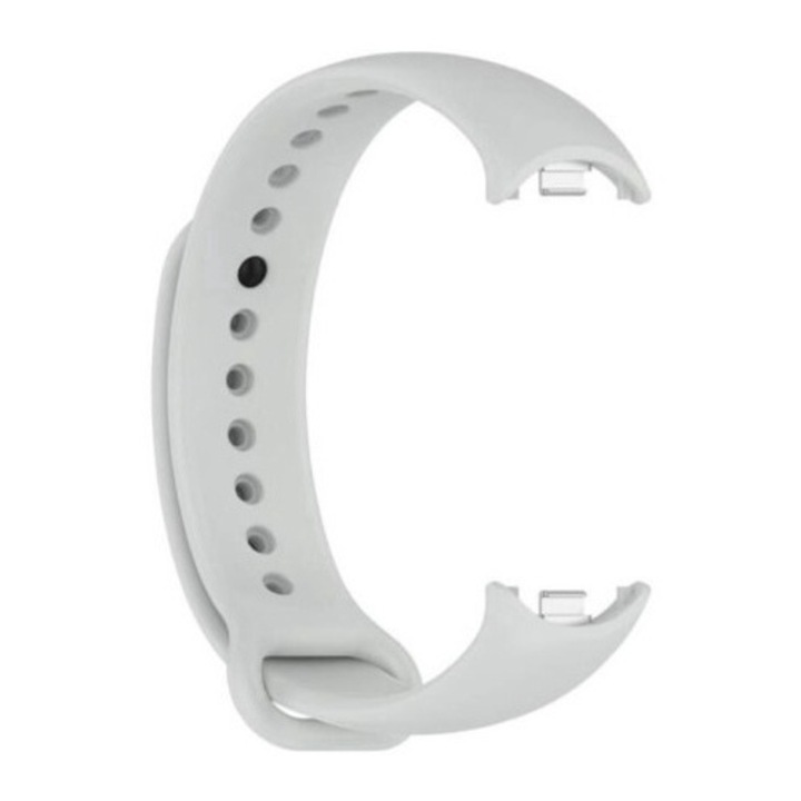 Bratara din silicon cu PIN de Metal, compatibil Xiaomi Mi Band 8 / Mi Band 9 / Mi Band 10, PHN Mag, Gri