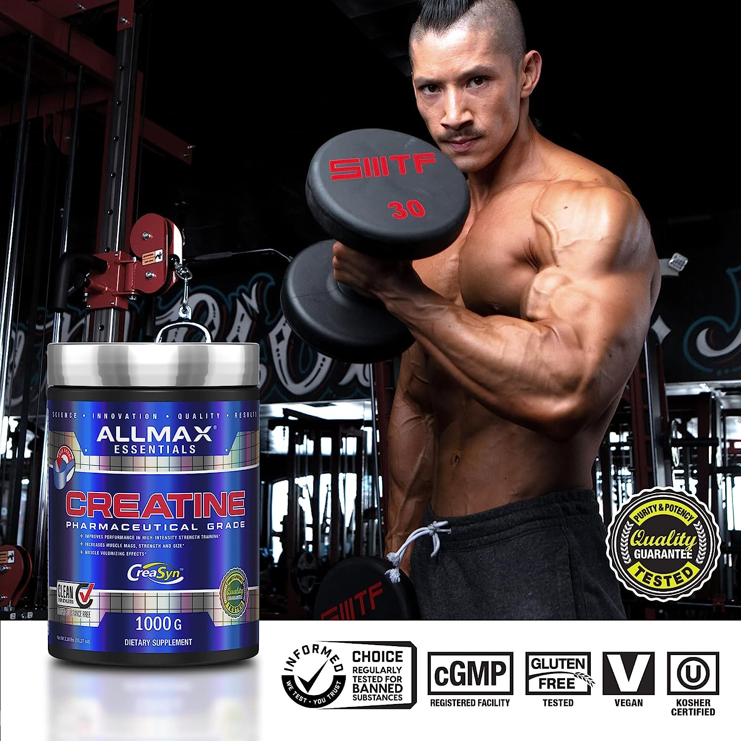 Креатин монохидрат, Allmax Nutrition, микронизиран креатин на прах за ...