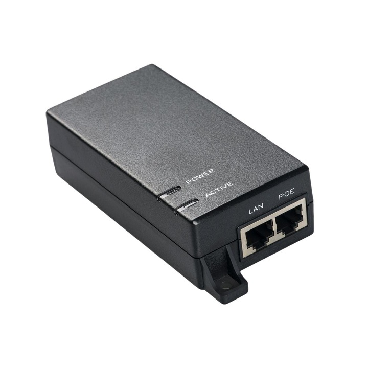 MicroConnect PoE инжектор, черен, 15,4 W 50-60 Hz