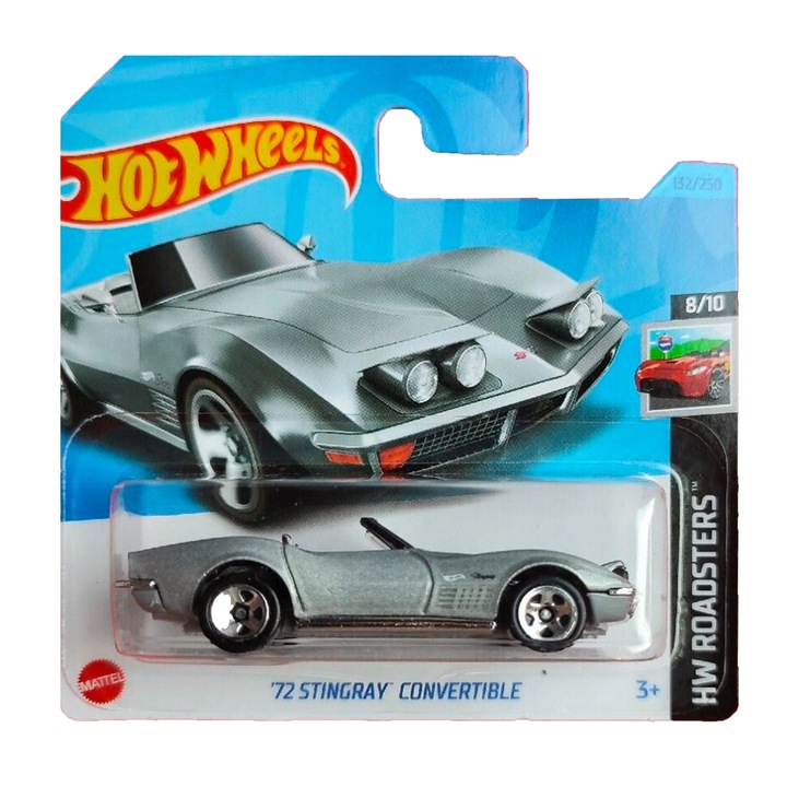 Hot Wheels 72 Stingray Convertible 1:64 Модел на кола, сребрист