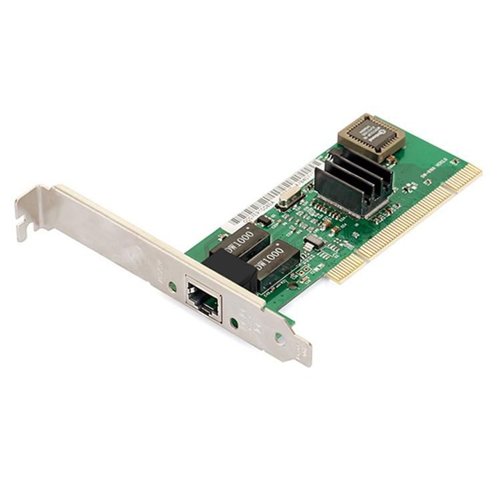 Placa de retea, MicroConnect, Gigabit PCI, RJ45, 10/100/1000 mbps, Multicolor