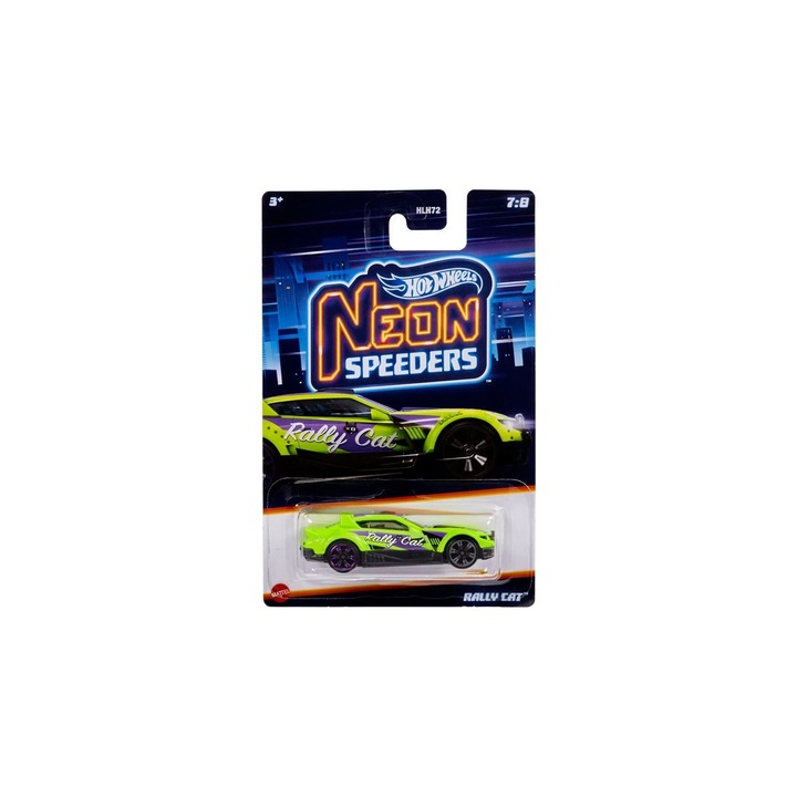 Masinuta metalica Hot Wheels - Neon Speeders - Rally Cat - 7/8