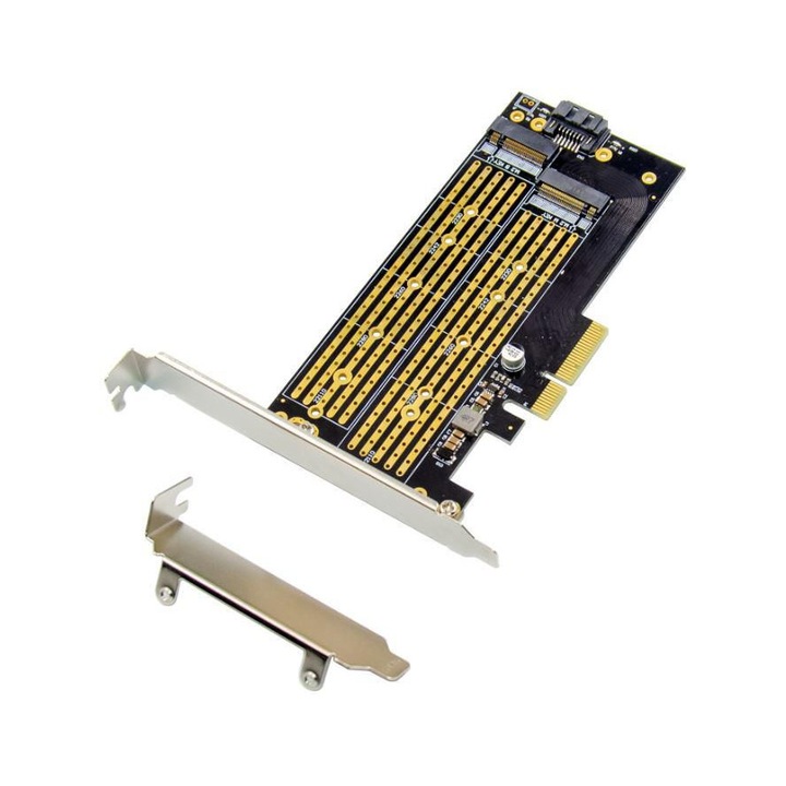 Adaptor PCIe x4 M.2 Key NMVe SSD, MicroConnect, Multicolor