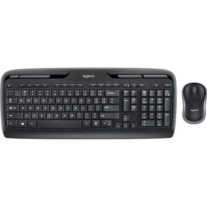 Комплект клавиатура и мишка MK330, Logitech, Черен