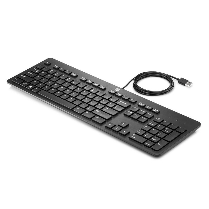 Tastatura calculator, HP, Plastic, Mecanic, Mufa USB, Slim, Negru