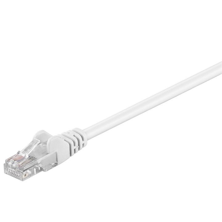 Cablu de retea neecranat, MicroConnect, U/UTP, CAT5e, PVC, Alb, 7 m