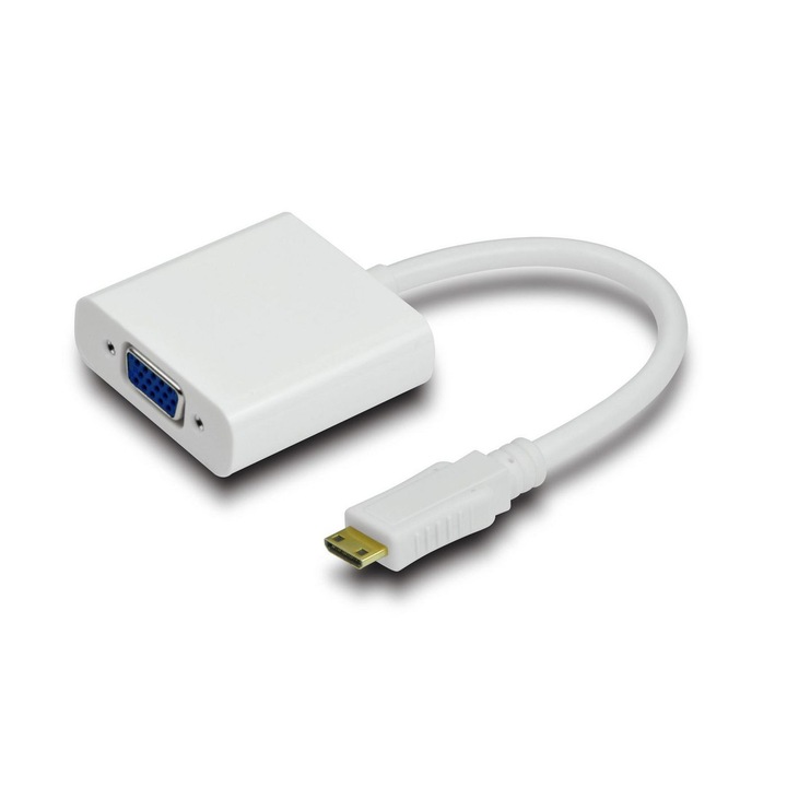 Адаптер MicroConnect HDMI Mini 19C-VGA MF, бял, 213026122