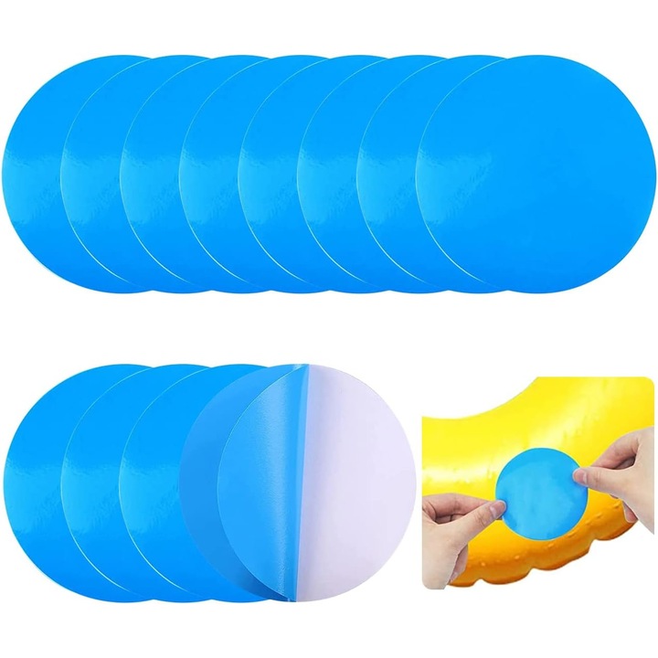 Комплект самозалепващи лепенки за басейн, Sunmostar, PVC, 7,5 см, сини, 20бр.