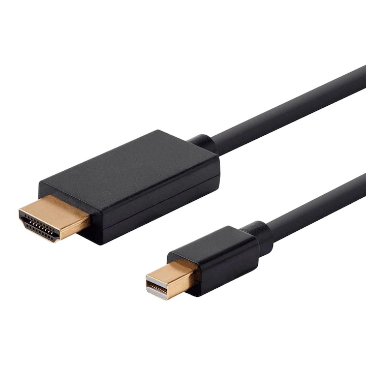 Cablu MicroConnect 4K, Mini Displayport la HDMI, mufe placate cu aur, 1 m, Negru