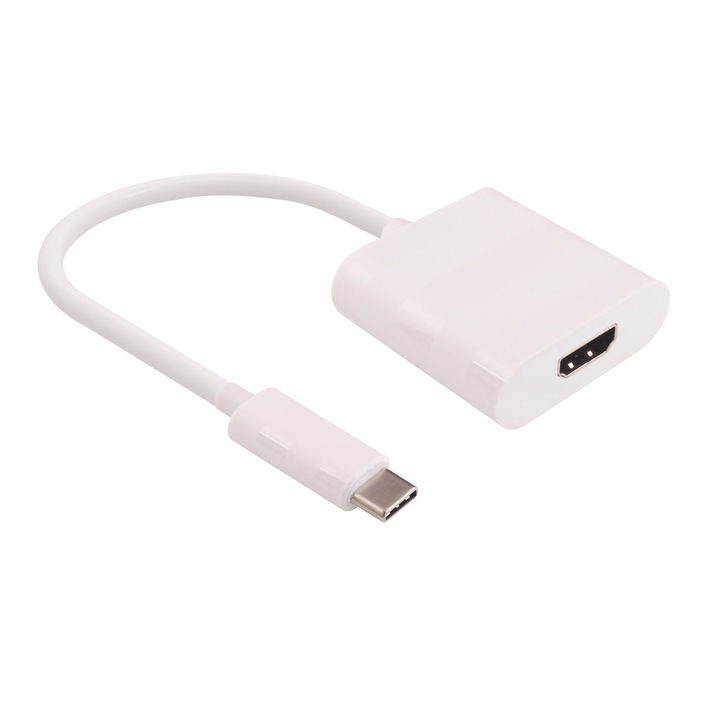 Кабел MicroConnect USB-C към HDMI, бял, 0,15 м